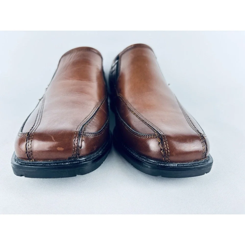 Nunn Bush Mens Calgary Shoes Leather Slip On Moc Toe Loafers Brown Size 9.5 M